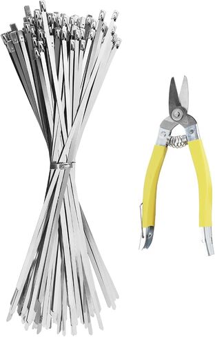 100Pcs 11.8 Inch Metal Zip Ties Self-Locking Metal Cable Ties for Outdoor, Machinery, Vehicles, Farms, Cables & Pipes in Saudi Arabia