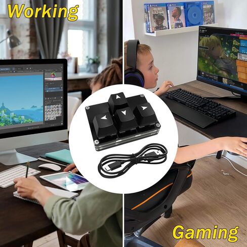 لوحة مفاتيح مفتاح مفتاح لوحة مفاتيح مفاتيح مفتاح مفتاح مفتاح Mini Mini مفتاح ، لوحة مفاتيح مفتاح USB-C القابلة للبرمجة ، USB-C قابلة للبرمجة للعمل أو الألعاب (الأسود ، الأسهم Keycaps 2) in Kuwait