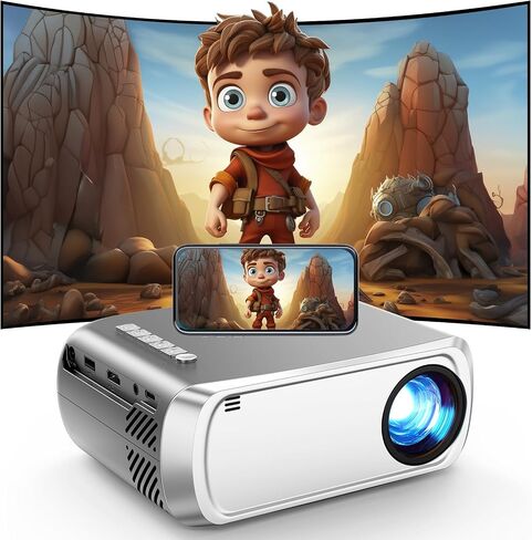 Mini Projector With WiFi, Max 170" Display Portable Movie Projector for Home Cinema Outdoor/Indoor Compatible with Tablet/Laptop/TV Stick/Android/IOS in Saudi Arabia