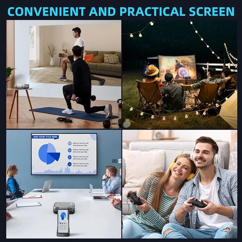 Mini Projector With WiFi, Max 170" Display Portable Movie Projector for Home Cinema Outdoor/Indoor Compatible with Tablet/Laptop/TV Stick/Android/IOS in Saudi Arabia