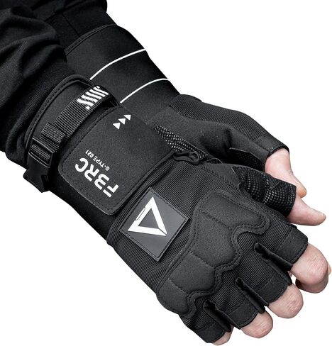 Fabric of the Universe Tactical Fingerless Logo Gloves (Black RD G-Type 021, X-Large) in Kuwait