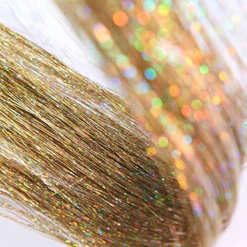 Hair Tinsel Heat Resistant 12 Colors 3000 Strands Fairy Hair Tinsel Kit Glitter Tinsel Hair Extensions 48 Inch Sparkle Hair Tinsel Kit For Girls (12color/3000strands-Pack) in Kuwait