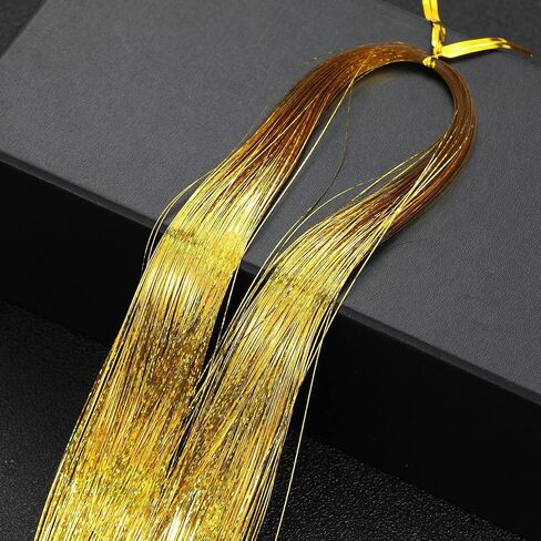 Hair Tinsel Heat Resistant 12 Colors 3000 Strands Fairy Hair Tinsel Kit Glitter Tinsel Hair Extensions 48 Inch Sparkle Hair Tinsel Kit For Girls (12color/3000strands-Pack) in Kuwait