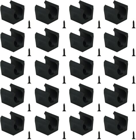 20pcs Black Fish Rod Holder Clip Plastic Pool Cue Clip Positioning Clip Pool Cue Clip with Screw Medium/Small in Saudi Arabia