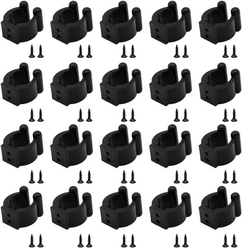 20pcs Black Fish Rod Holder Clip Plastic Pool Cue Clip Positioning Clip Pool Cue Clip with Screw Medium/Small in Saudi Arabia