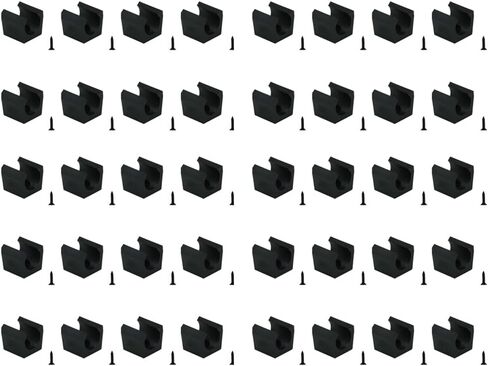20pcs Black Fish Rod Holder Clip Plastic Pool Cue Clip Positioning Clip Pool Cue Clip with Screw Medium/Small in Saudi Arabia