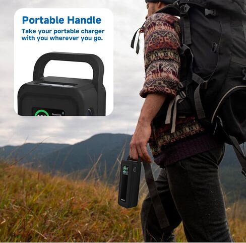 Protective Silicone Case for Anker Prime Power Bank 27,650mAh 250W - Portable with Handle & Hook Loop Strap, Anti-Slip & Shockproof Design (Black) in Kuwait