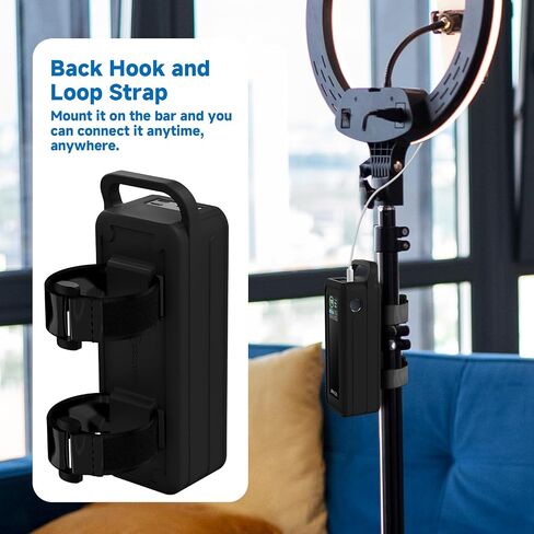 Protective Silicone Case for Anker Prime Power Bank 27,650mAh 250W - Portable with Handle & Hook Loop Strap, Anti-Slip & Shockproof Design (Black) in Kuwait
