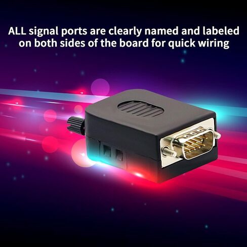 DB9 Male Connector，4Pack DB9 Breakout Connector Solderless RS232 D-SUB DB9 Male Screw Terminal Block with Case Long Bolts Tail Pipe in Saudi Arabia
