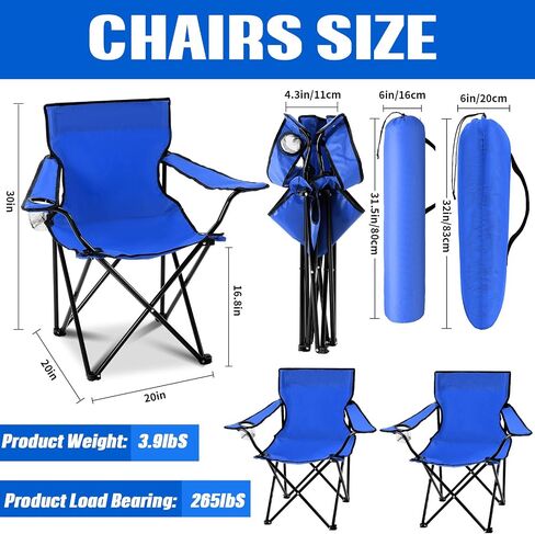 5 Pcs Summer Portable Camping Chair and Folding Camping Table Set Outdoor Oxford Fabric Folding Chair Lawn Portable Camp Table with Cup Holder Carry Bag for Travel Fishing Sport(Army Green) in Saudi Arabia
