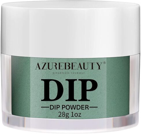 مسحوق ديب من AZUREBEAUTY باللون الأخضر الداكن، مسحوق غمس الأظافر الفرنسية للمبتدئين في صالون مانيكير صالون التجميل في المنزل، خالٍ من الروائح ويدوم طويلاً، لا يحتاج إلى معالجة مصباح الأظافر، 28 جم in Kuwait