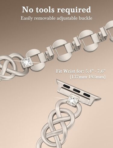 Moolia Elegant Celtic Knot Strap Compatible with Apple Watch Band 42/41/40/38/46/45/44/49mm Sparkling Braided Metal Women Replacement Bracelet for iWatch Ultra Series 10/9/8/7/6/5/4/3/2/1 in Kuwait