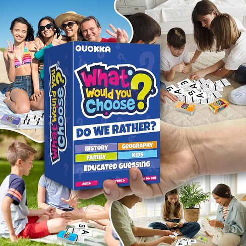 QUOKKA Board Game for 8-12 Year Olds - Geography Edition - Family Card Game for Kids Ages 5-8 - What Would You Choose | Pick Your Answer | Get to Know You - Fun Game Night for Boys & Girls in Saudi Arabia