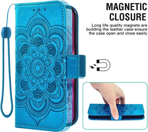 Asuwish Compatible with iPhone 16 Plus 6.7 inch Wallet Case and Tempered Glass Screen Protector Flip Credit Card Holder Stand Cell Accessories Phone Cover for i Phone16 16+ i16 + 16Plus Women Men Blue in Kuwait