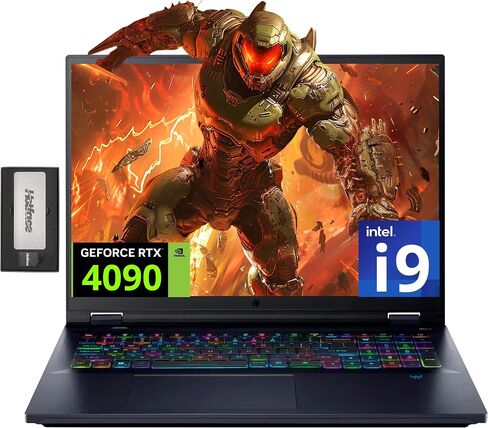 acer Predator 18 Gaming Laptop, 18" WQXGA 250Hz Display, Intel i9-14900HX, GeForce RTX 4090, 64GB DDR5, 4TB SSD, Per-Key RGB Keyboard, Wi-Fi 7, Win 11 Pro, Black, 256GB Docking Station Set in Saudi Arabia