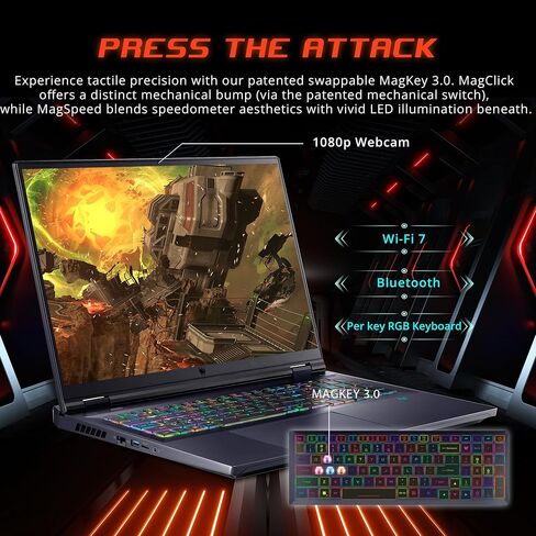 acer Predator 18 Gaming Laptop, 18" WQXGA 250Hz Display, Intel i9-14900HX, GeForce RTX 4090, 64GB DDR5, 4TB SSD, Per-Key RGB Keyboard, Wi-Fi 7, Win 11 Pro, Black, 256GB Docking Station Set in Saudi Arabia