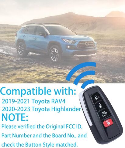 Smart Key for Toyota RAV4 2019-2021, Alliskeys Key Fob fit for HYQ14FBC 8990H-0R010 231451-0351 in Saudi Arabia