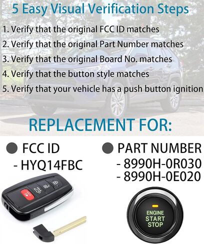 Smart Key for Toyota RAV4 2019-2021, Alliskeys Key Fob fit for HYQ14FBC 8990H-0R010 231451-0351 in Saudi Arabia