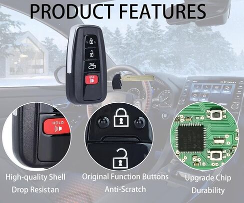 Smart Key for Toyota RAV4 2019-2021, Alliskeys Key Fob fit for HYQ14FBC 8990H-0R010 231451-0351 in Saudi Arabia