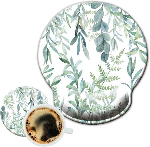 Ergonomic Mouse Pad with Wrist Support Rest,Wrist Pad with Coaster Non-Slip Rubber Base for Computer,Laptop,Home Office Gaming,Working,Easy Typing & Pain Relief, Cute Flowers in Kuwait