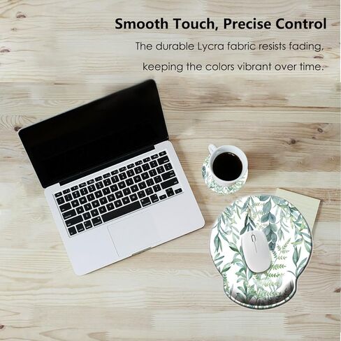 Ergonomic Mouse Pad with Wrist Support Rest,Wrist Pad with Coaster Non-Slip Rubber Base for Computer,Laptop,Home Office Gaming,Working,Easy Typing & Pain Relief, Cute Flowers in Kuwait