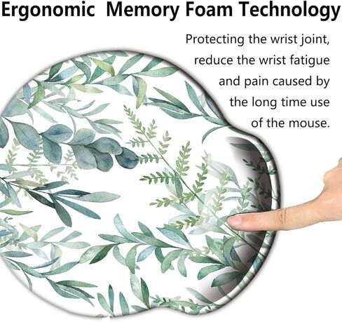 Ergonomic Mouse Pad with Wrist Support Rest,Wrist Pad with Coaster Non-Slip Rubber Base for Computer,Laptop,Home Office Gaming,Working,Easy Typing & Pain Relief, Cute Flowers in Kuwait