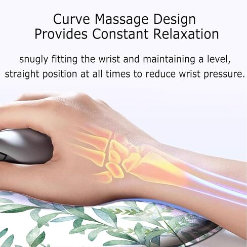 Ergonomic Mouse Pad with Wrist Support Rest,Wrist Pad with Coaster Non-Slip Rubber Base for Computer,Laptop,Home Office Gaming,Working,Easy Typing & Pain Relief, Cute Flowers in Kuwait