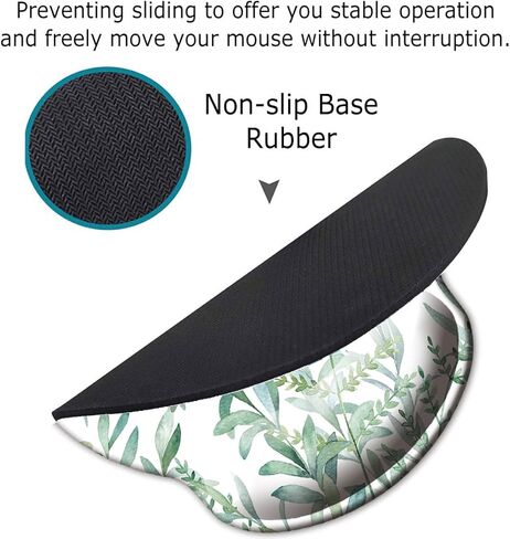 Ergonomic Mouse Pad with Wrist Support Rest,Wrist Pad with Coaster Non-Slip Rubber Base for Computer,Laptop,Home Office Gaming,Working,Easy Typing & Pain Relief, Cute Flowers in Kuwait