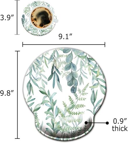 Ergonomic Mouse Pad with Wrist Support Rest,Wrist Pad with Coaster Non-Slip Rubber Base for Computer,Laptop,Home Office Gaming,Working,Easy Typing & Pain Relief, Cute Flowers in Kuwait