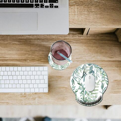 Ergonomic Mouse Pad with Wrist Support Rest,Wrist Pad with Coaster Non-Slip Rubber Base for Computer,Laptop,Home Office Gaming,Working,Easy Typing & Pain Relief, Cute Flowers in Kuwait