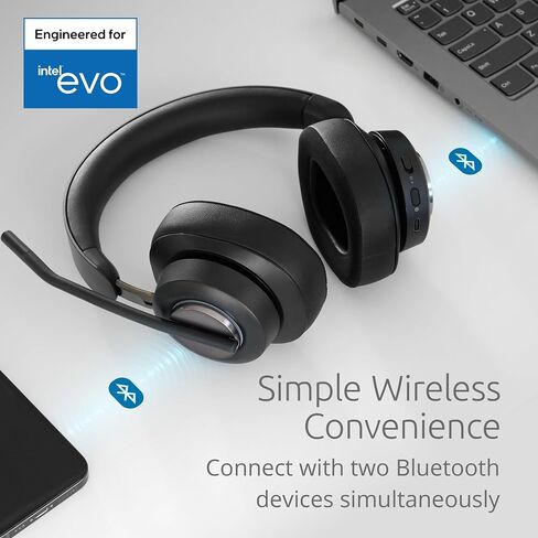Kensington H1050 EQ Wireless Headset with Microphone, Bluetooth 5.4, ENC Microphone, Earcup Controls, Black (K80182WW) in Kuwait