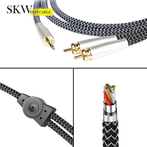 SKW High end WG Series 3.5MM to 2RCA Audio Stereo Cable 3.2ft/1M in Kuwait