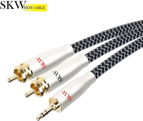 SKW High end WG Series 3.5MM to 2RCA Audio Stereo Cable 3.2ft/1M in Kuwait