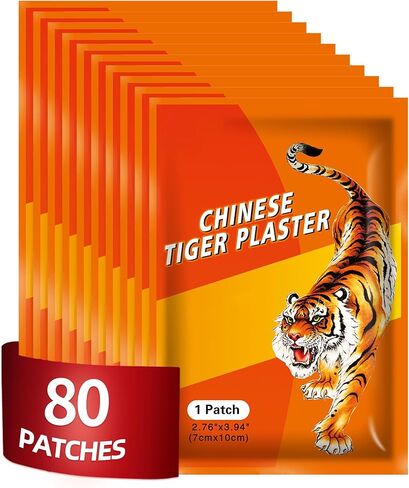 50pcs Tiger Patches, Tiger Plaster, Capsaicin Patches for Knee, Back, Neck, Muscle, Shoulders, Body Herbal Plaster in Kuwait
