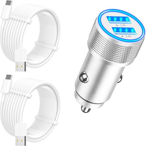 USB C Car Charger, SDNCIE 90W Dual USB-C & USB-A Car Power Adapter 4-Port PD/QC3.0 Type C Car Carplay Charger Fast Charging Cigarette Lighter for iPhone 16 15 14 13 12 11 Pro Max/Galaxy/Pixel/iPad Pro in Kuwait