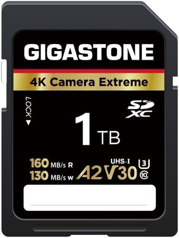 Gigastone 128GB SD Card, Camera Extreme, A2 V30 U3 SDXC Memory Card High Speed UHD Video Compatible with Canon Nikon Sony Panasonic Digital Camera, with 1 Mini case in Saudi Arabia