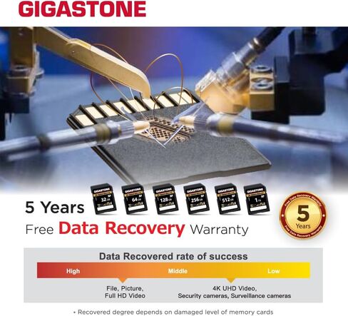 Gigastone 128GB SD Card, Camera Extreme, A2 V30 U3 SDXC Memory Card High Speed UHD Video Compatible with Canon Nikon Sony Panasonic Digital Camera, with 1 Mini case in Saudi Arabia