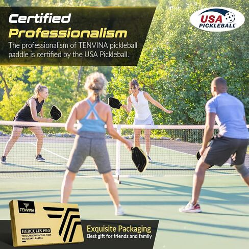 Pickleball Paddles, Multi-Layer Textured Carbon Fiber Pickleball Paddle, Pickle Ball Paddle with Comfort Artificial Leather Grip, Increased Power and Excellent Spin, USAPA Approved Pickleball Racket in Saudi Arabia