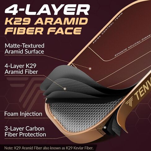 Pickleball Paddles, Multi-Layer Textured Carbon Fiber Pickleball Paddle, Pickle Ball Paddle with Comfort Artificial Leather Grip, Increased Power and Excellent Spin, USAPA Approved Pickleball Racket in Saudi Arabia