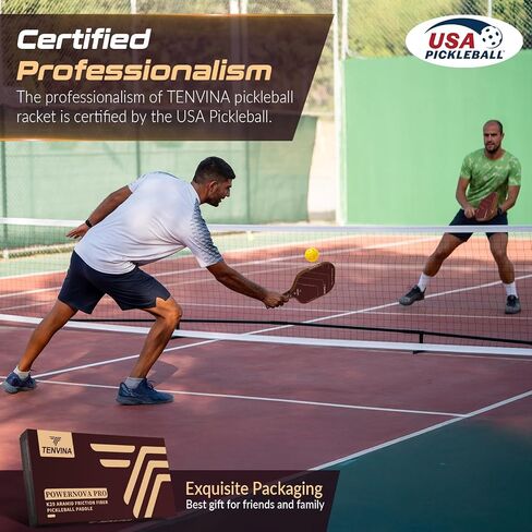 Pickleball Paddles, Multi-Layer Textured Carbon Fiber Pickleball Paddle, Pickle Ball Paddle with Comfort Artificial Leather Grip, Increased Power and Excellent Spin, USAPA Approved Pickleball Racket in Saudi Arabia