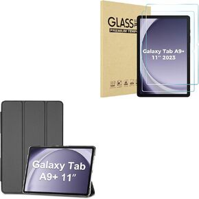 ProCase 2 Pack Screen Protector Bundle with 1 Slim Smart Case for Galaxy Tab A9 Plus 11 Inch 2023 (SM-X210/X216/X218)