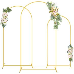 Metal Arch Backdrop Stand Set of 2 Gold Wedding Arch Stand 6FT 7.2FT Balloon Arched Stand Frame for Bridal Baby Shower Hollow Arched Stand Wedding Arch for Ceremony Party Reception Decoration