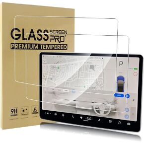 Simpeak 2-Pack 9H Screen Protector متوافق مع Tesla Model Y (2025-2020) / Model 3 (2023-2017)