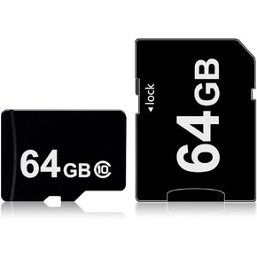 بطاقة ذاكرة 64 جيجابايت UHS -I مع محول - 120 ميجابايت/ثانية ، C10 ، U1 ، Full HD ، A1