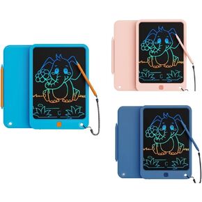 10 Inch LCD Writing Board,Gift for Boys Girls Toddlers Age 3-12 Years(Blue-O+Pink+Pink)