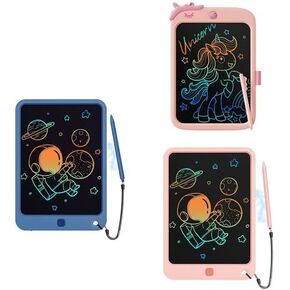 10 Inch LCD Writing Tablet, Colorful Doodle Board Drawing Tablet, Gift for Boys Girls Toddlers Age 3-12 Years(Navy+Pink*2)