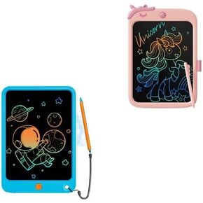 10 Inch LCD Writing Tablet for Kids Pink+Blue