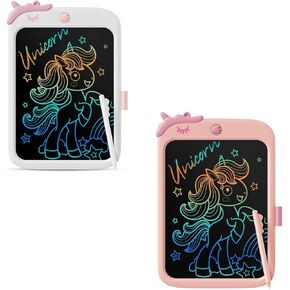 10 Inch LCD Writing Tablet,Drawing Pads with Lanyard(Pink+White)