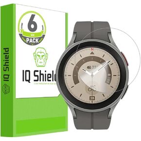 IQShield Screen Protector Compatible with Samsung Galaxy Watch 5 Pro (45mm)(6-Pack) Anti-Bubble Clear TPU Film