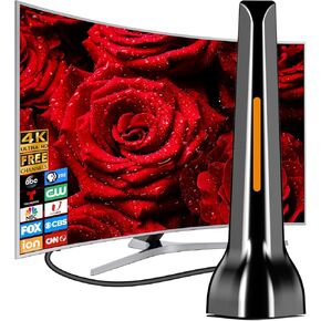 TV Antenna Indoor, Digital TV Antenna for Local Channels with Strong Magnetic Base, 360° Reception Long Range HD Antennas for Tv Without Cable - Support 4K 1080p